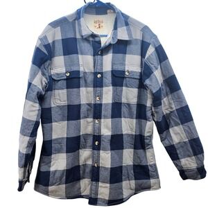 Red Head Brand Co Mens Blue Plaid Sherpa Lined Flannel Shirt Jacket Large